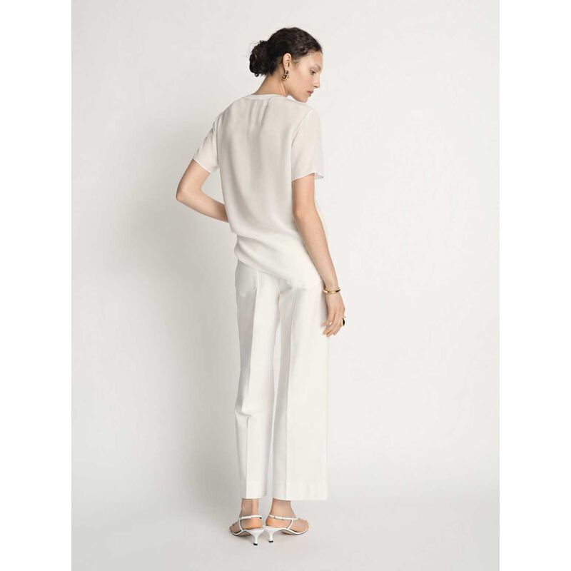 Veronika Maine Silk Rib Neck Top image number 1